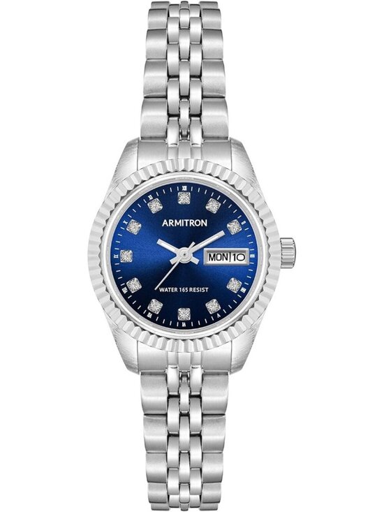 Armitron Accessories - Armitron Womens Silver Blue Genuine Crystal Accented Bracelet Round Luxury Watch